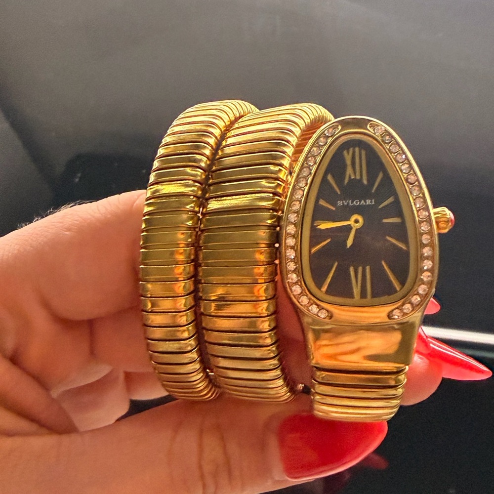 Bulgari Gold and Black Serpenti Women's Watch